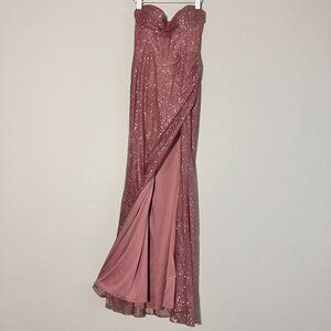 Gorgeous Rose Gold Sequin Prom Dress